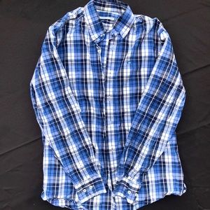Blue plaid button down